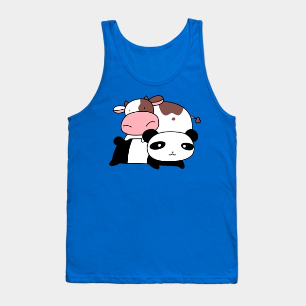 Little Cow and Panda Tank Top by saradaboru